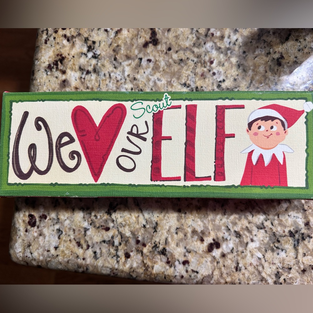 Glory Haus Festive Red and Green Holiday Elf Sign - Elf on the Shelf